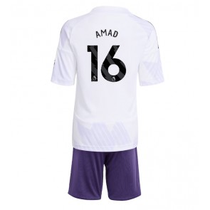 Manchester United Amad Diallo #16 Bortaställ Barn 2025-26 Kortärmad (+ Korta byxor)